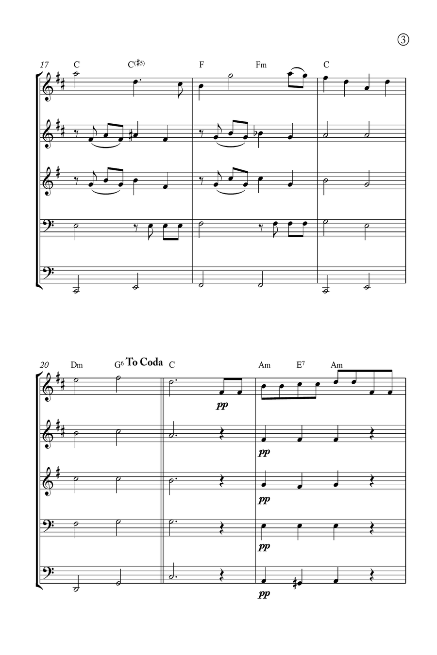 Hymne A L'amour Brass Quintet scores gallery preview page 3
