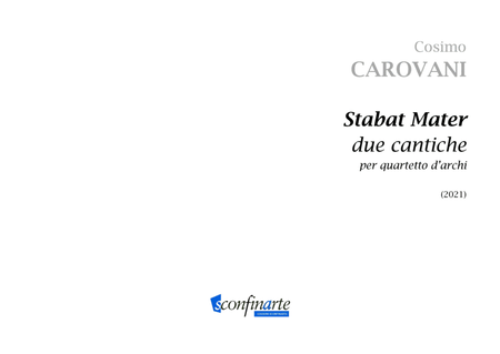 Cosimo Carovani: STABAT MATER due cantiche (ES-21-011) - Score Only