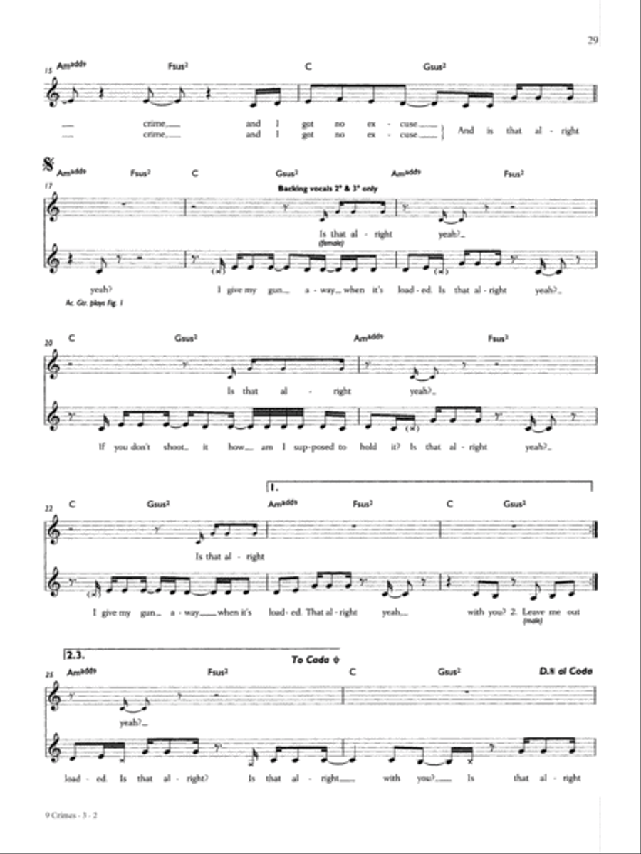 9 Crimes Guitar Tablature scores gallery preview page 2