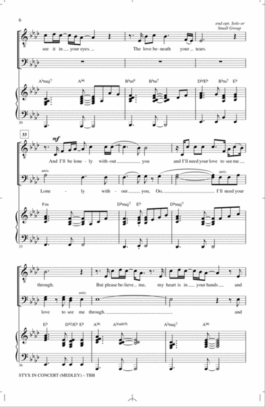 Styx In Concert (Medley) Styx In Concert (Medley) 3-Part scores gallery preview page 5