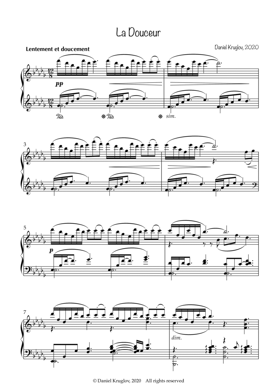 La Douceur Piano Solo scores gallery preview page 1