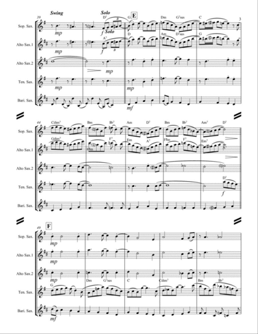 The Nearness Of You Saxophone Quartet scores gallery preview page 4