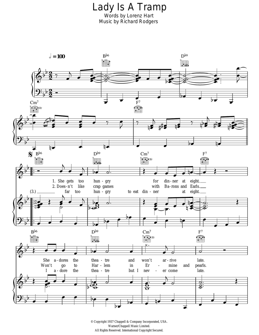 The Lady Is A Tramp Guitar scores gallery preview page 1