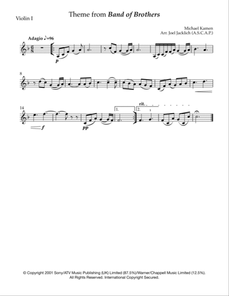 Band Of Brothers - Main Title String Quartet scores gallery preview page 3