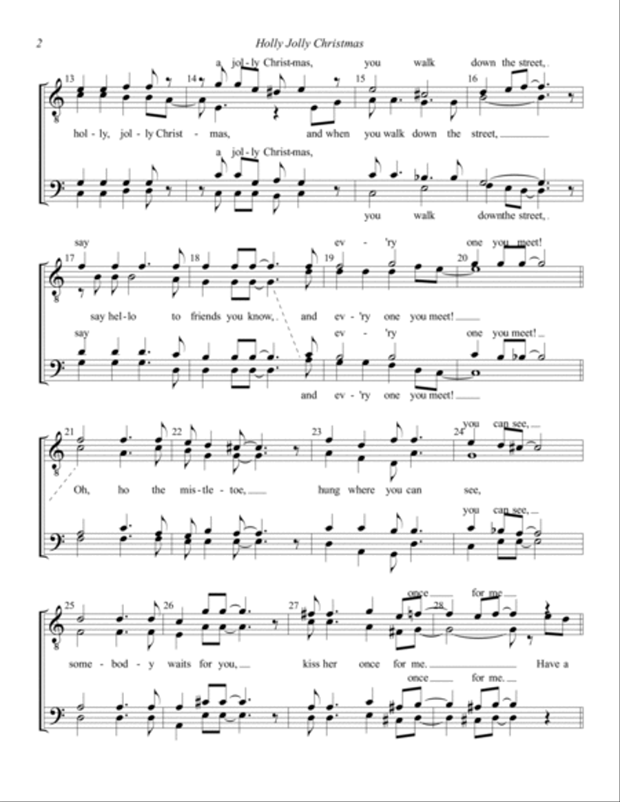 A Holly Jolly Christmas A Holly Jolly Christmas TTBB scores gallery preview page 2