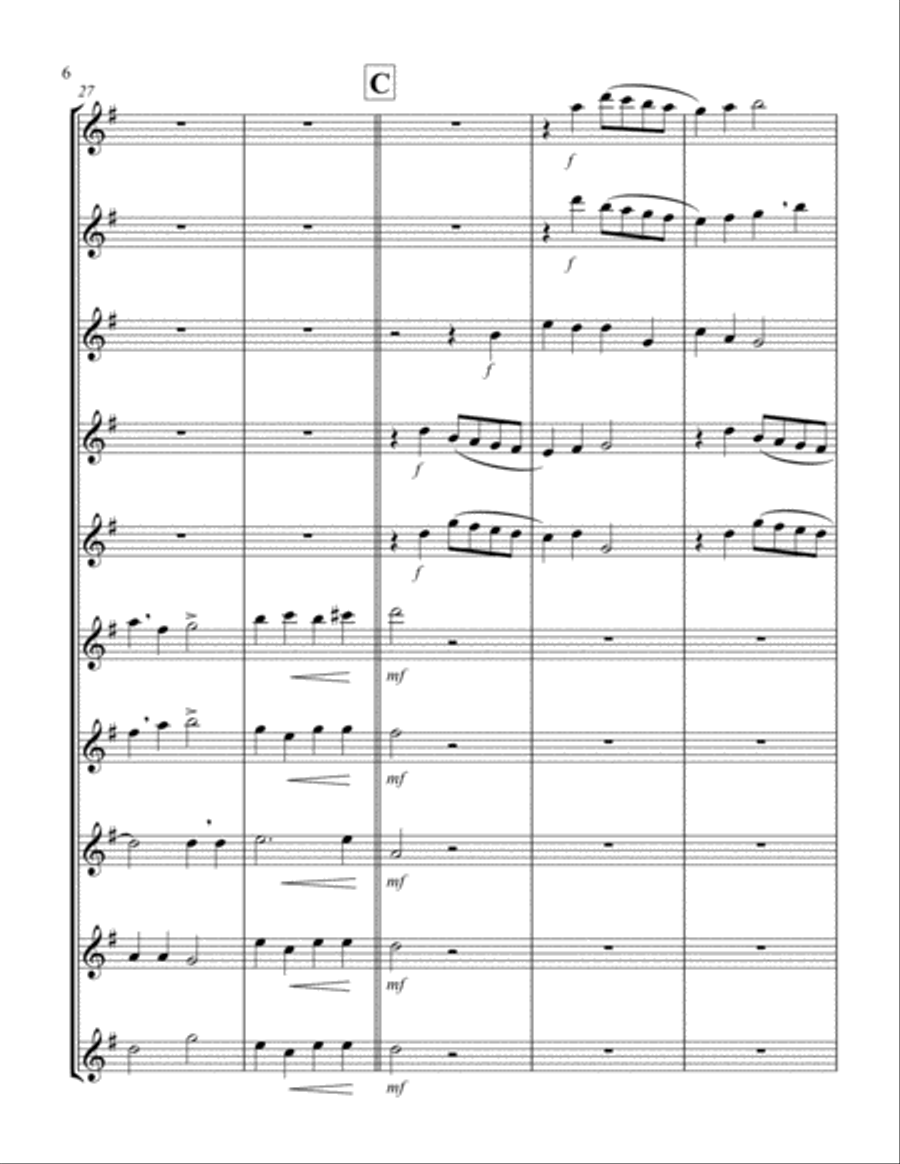 Hodie Christus Natus Est (2 Alto Saxophone Quintets) Saxophone Quintet scores gallery preview page 6