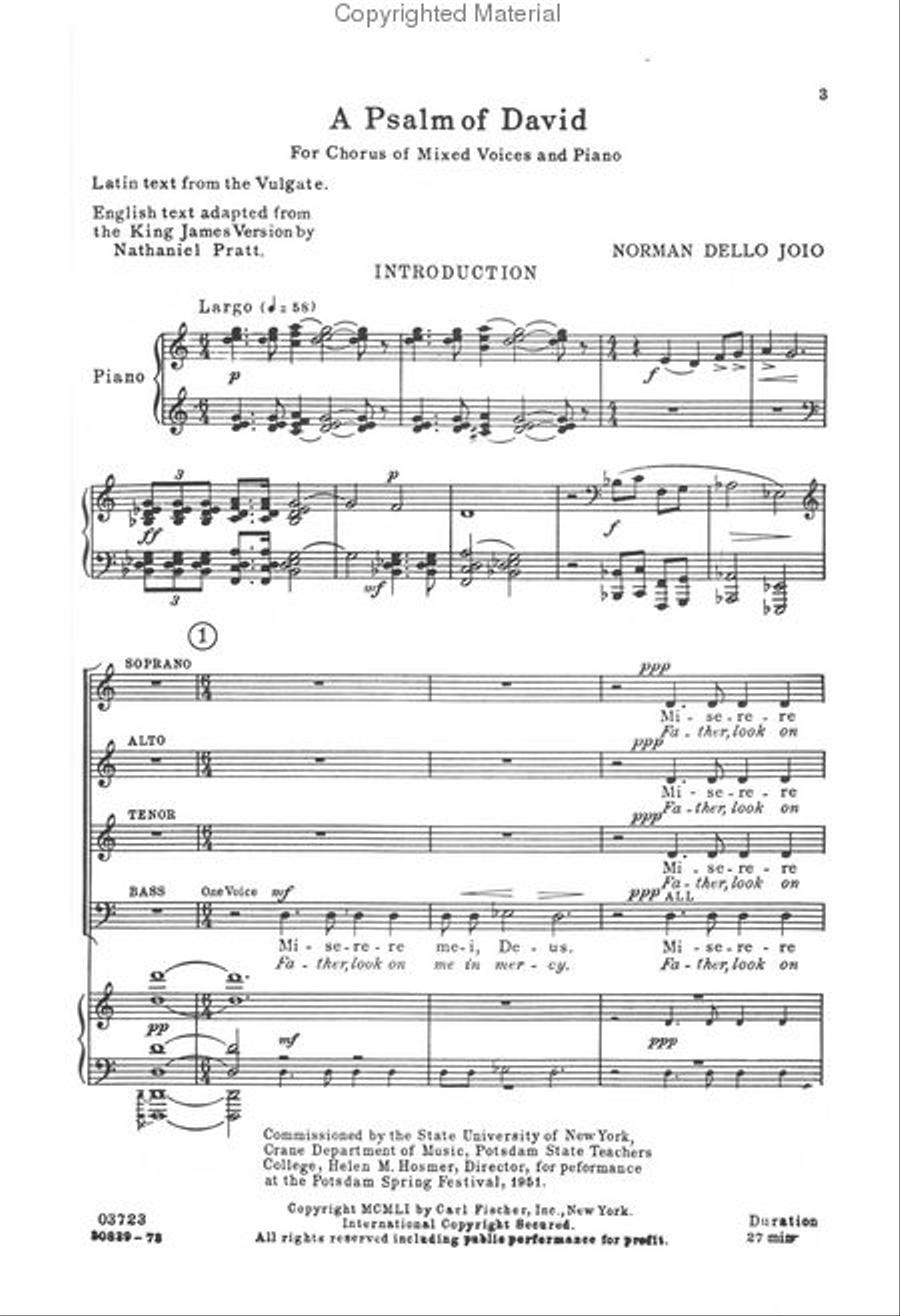 A Psalm of David A Psalm of David 4-Part scores gallery preview page 2
