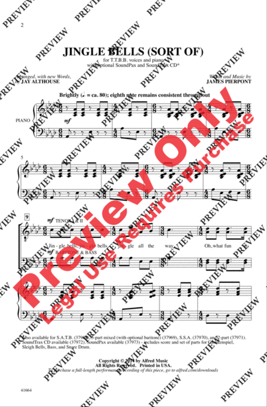 Jingle Bells (Sort Of) Men's Choir scores gallery preview page 2