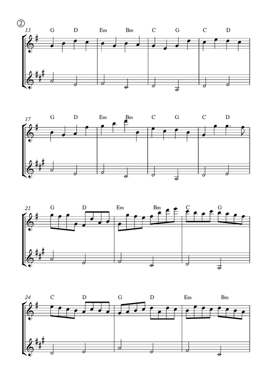 Canon in D Woodwind Duet scores gallery preview page 2