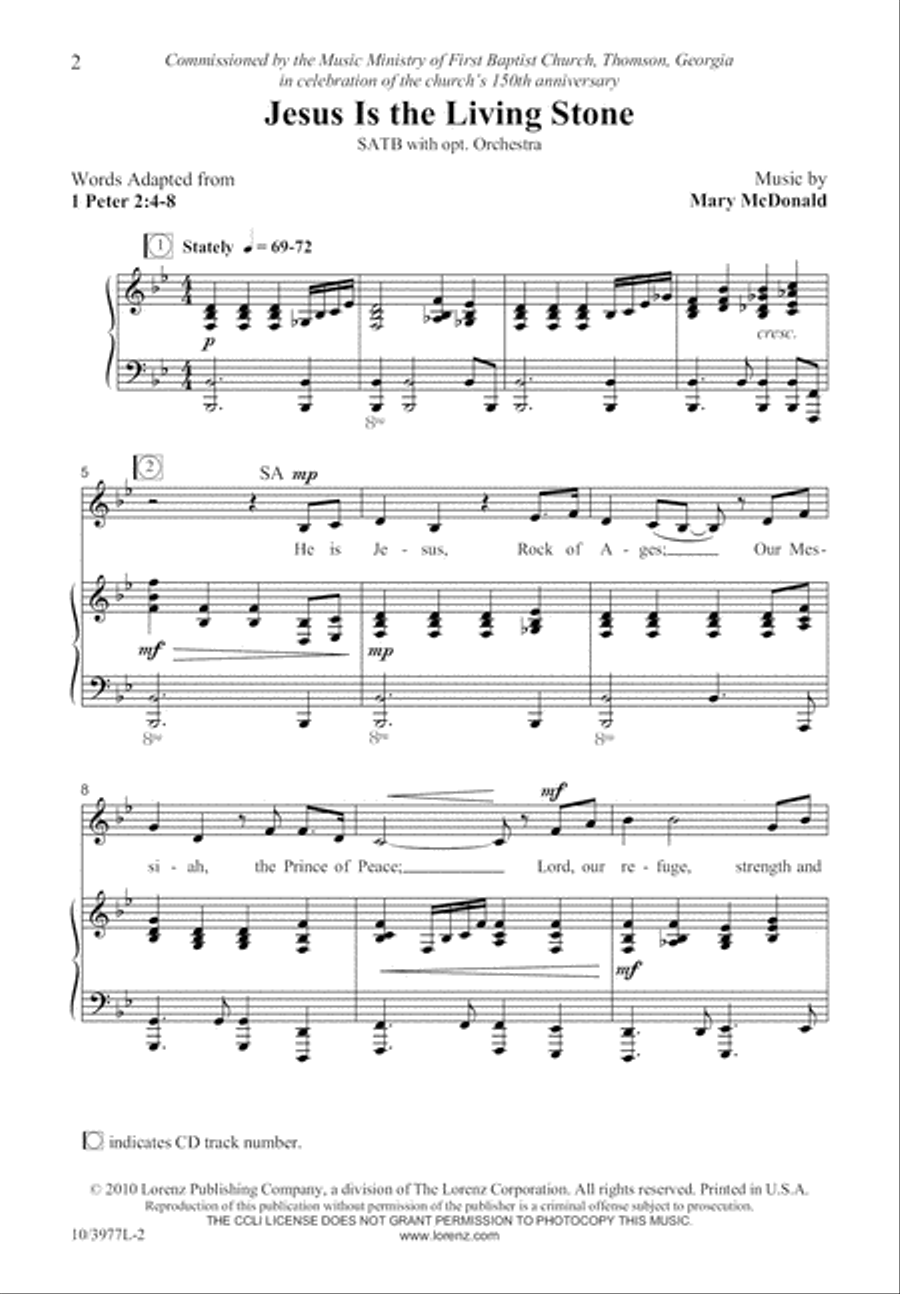 Jesus Is the Living Stone 4-Part scores gallery preview page 2