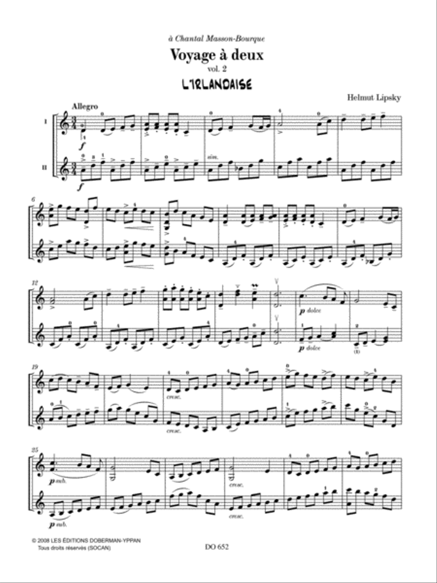 Voyage à deux, volume 2 Violin scores gallery preview page 4