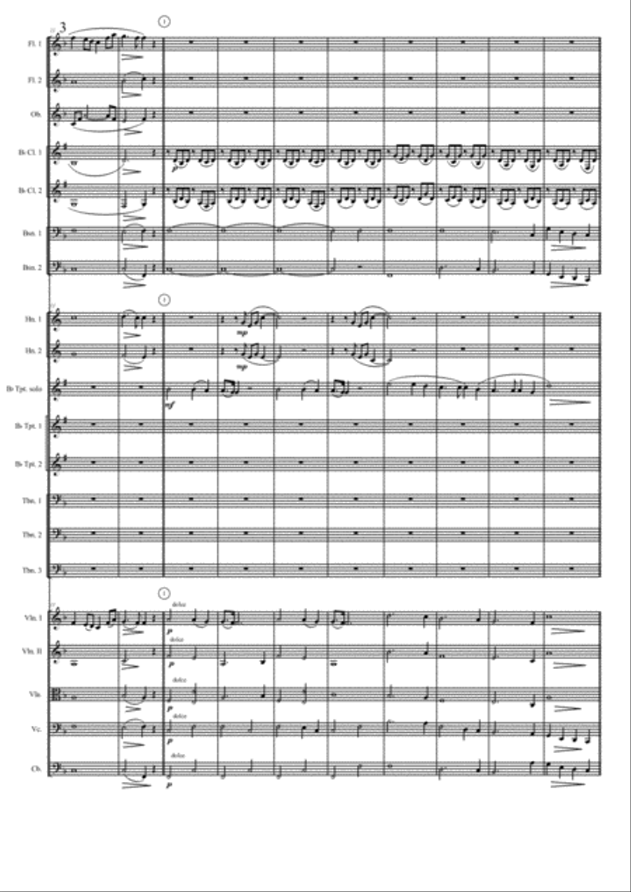 Panis Angelicus (For Trumpet in Bb and symphony orchestra) Full Orchestra scores gallery preview page 3