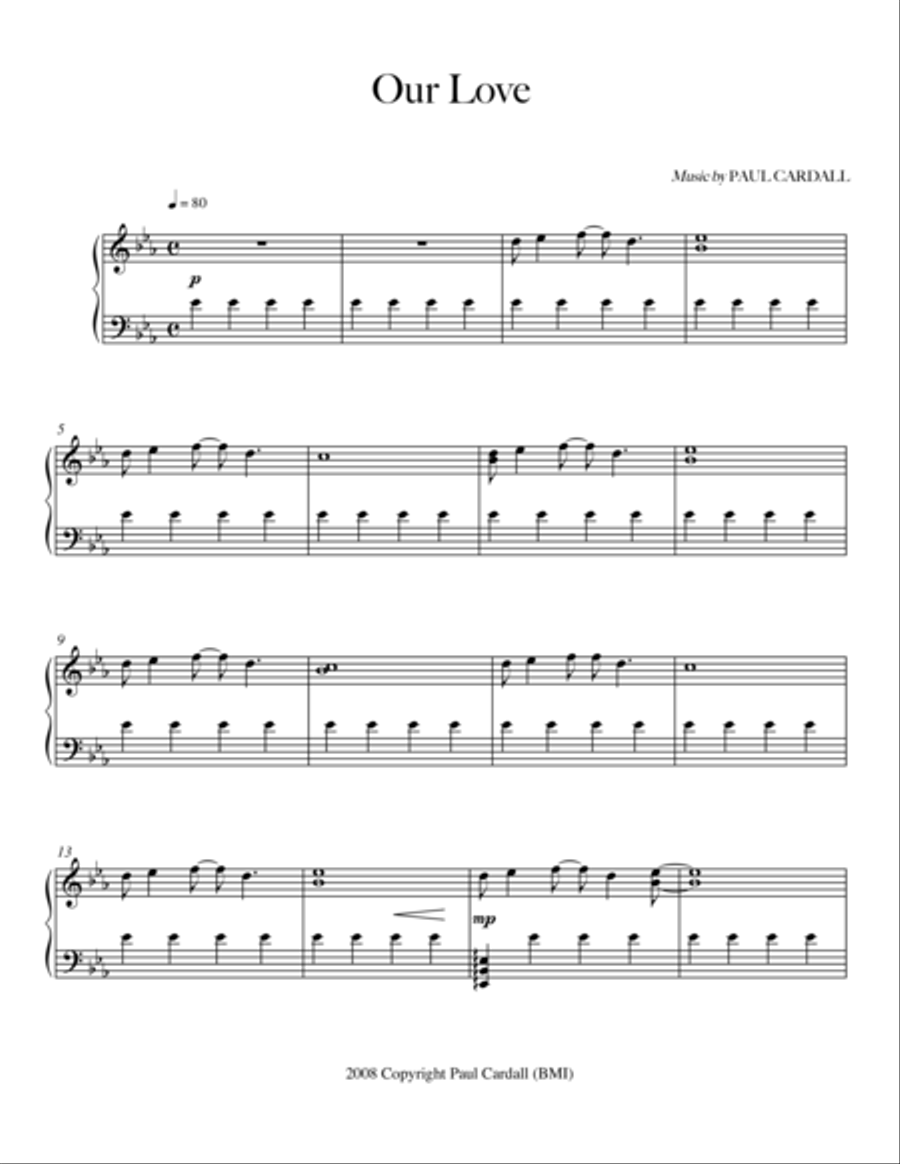 Our Love Piano Solo scores gallery preview page 1