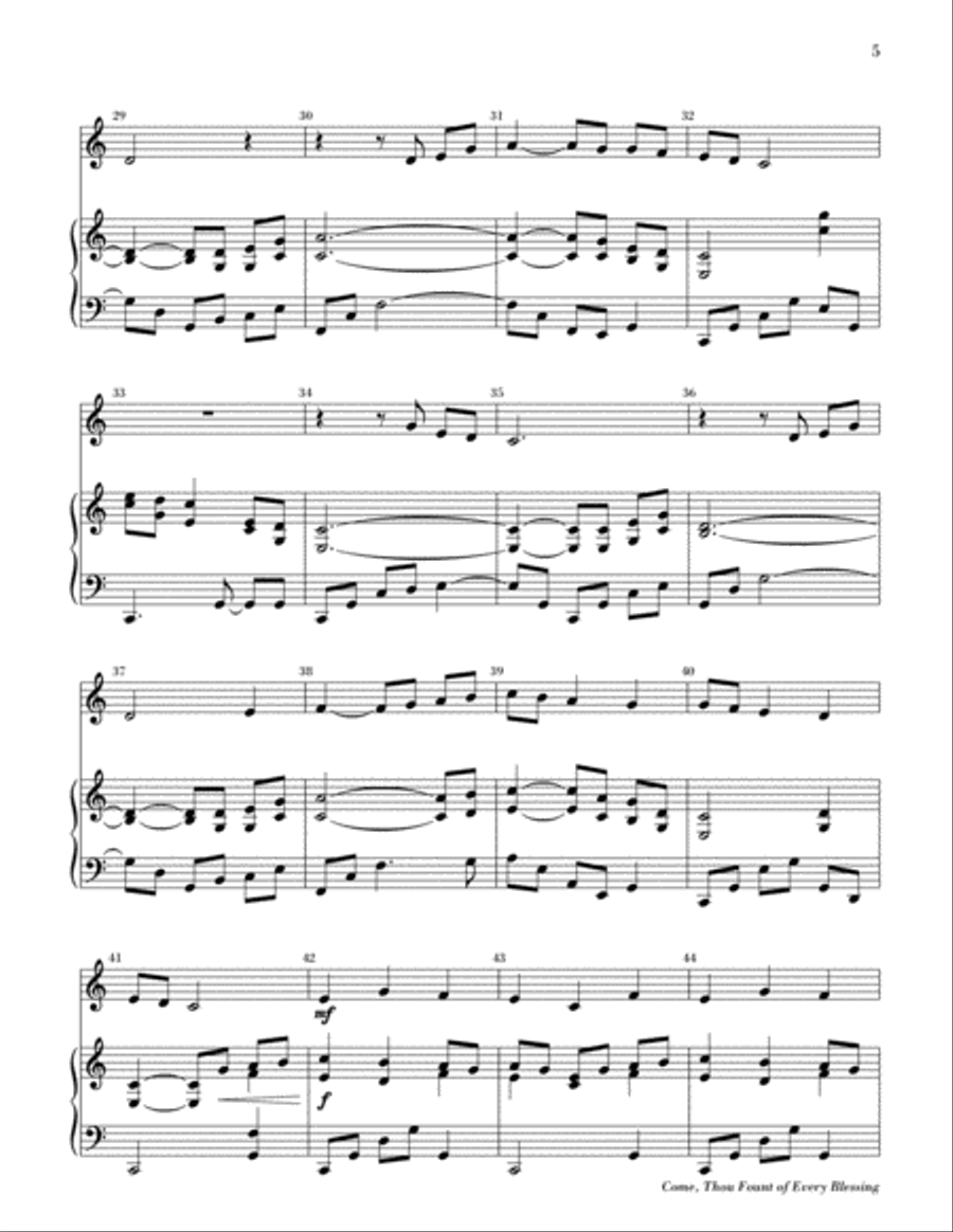 Come, Thou Fount of Every Blessing 2-Octaves scores gallery preview page 4
