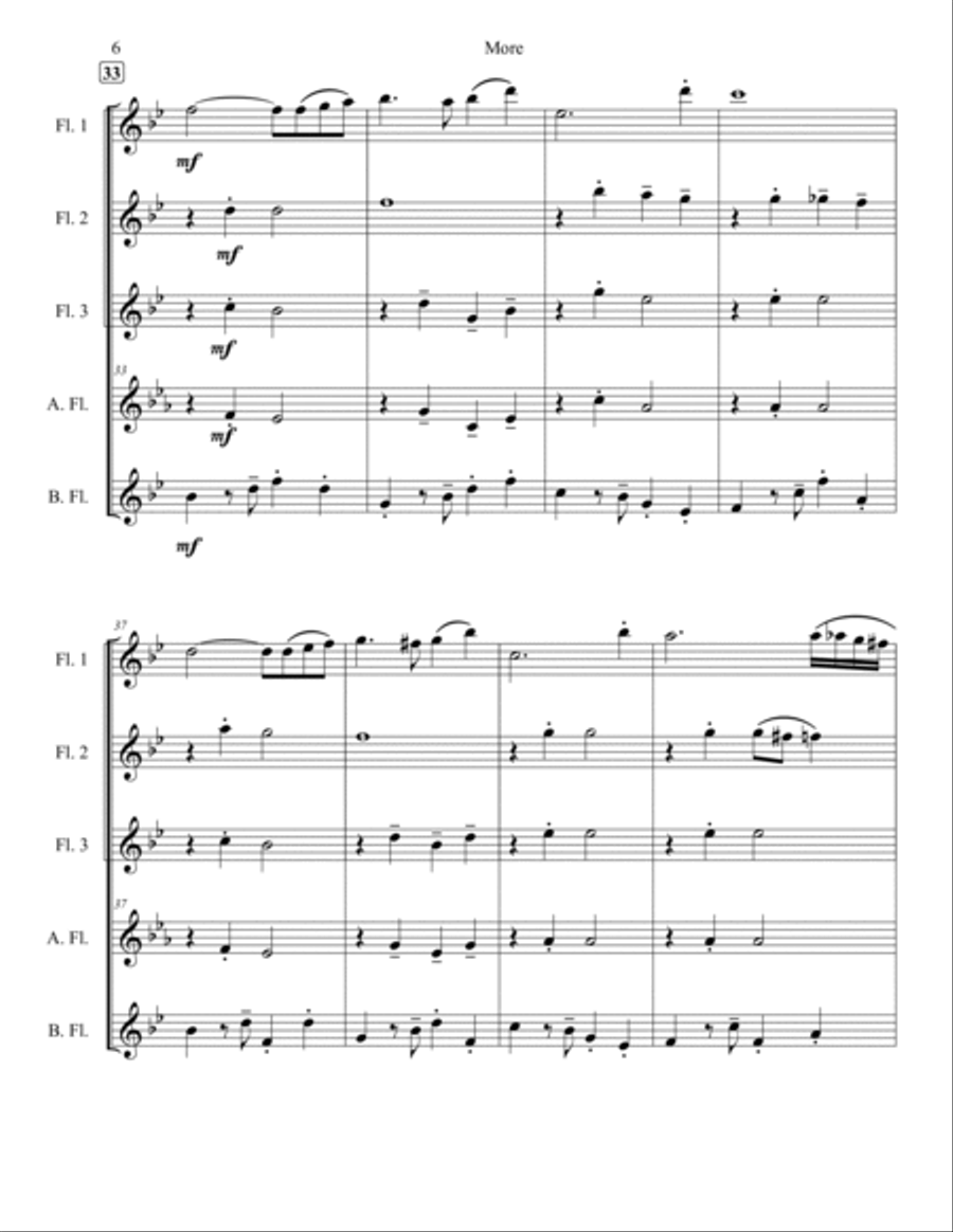 More (ti Guarderò Nel Cuore) Woodwind Ensemble scores gallery preview page 6