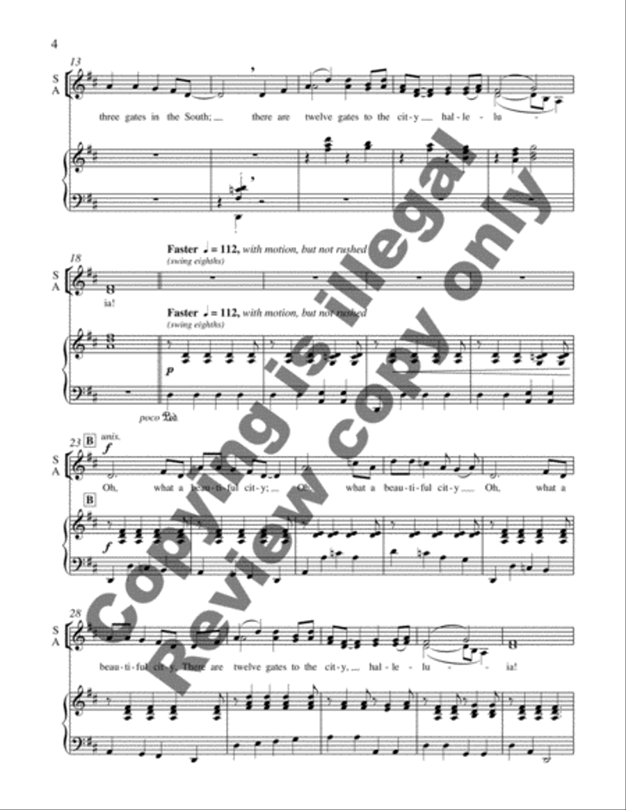 Voices in Song: 4. Twelve Gates to the City SA scores gallery preview page 4