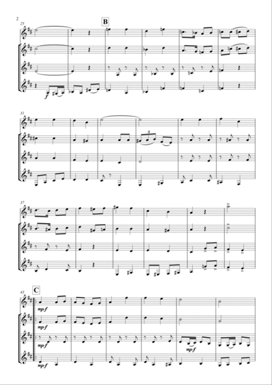 Pack Up Your Troubles In Your Old Kit-Bag Clarinet Quartet scores gallery preview page 3