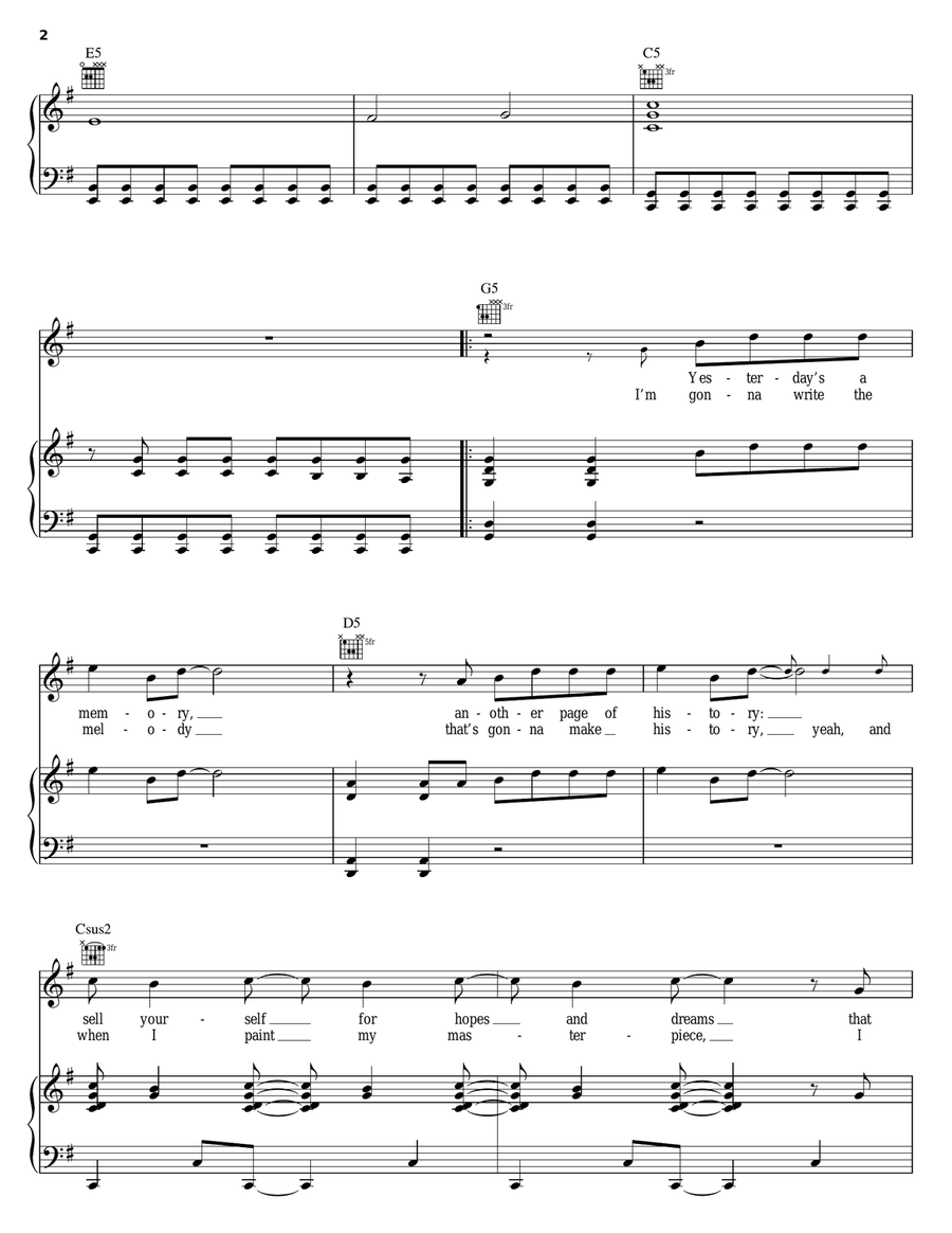 Story Of My Life Story Of My Life Piano, Vocal, Guitar scores gallery preview page 2
