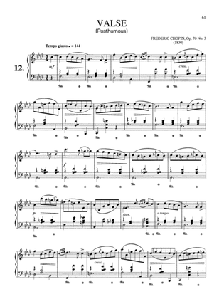 Chopin: Valse, Op. 70, No. 3 (Posthumous)