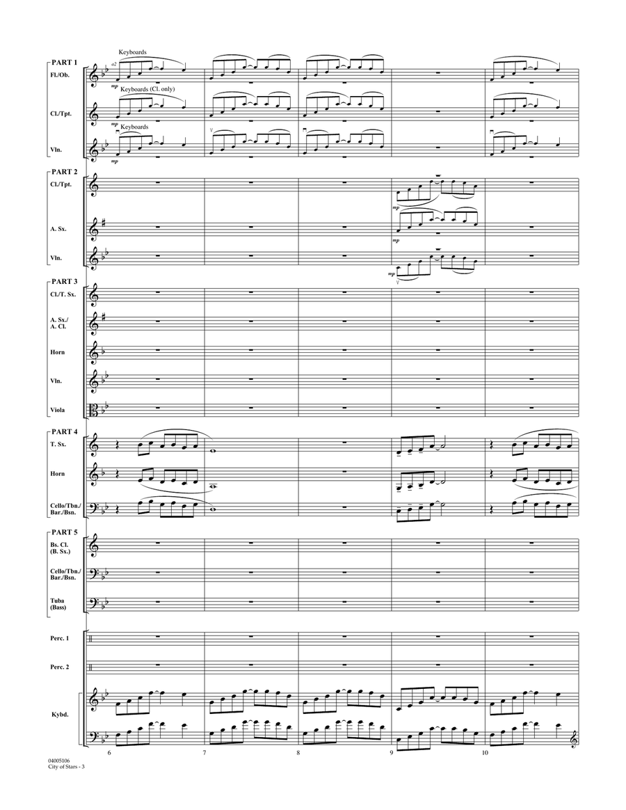 City of Stars (from La La Land) - Conductor Score (Full Score) Concert Band scores gallery preview page 3