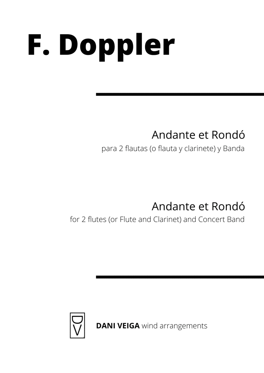Doppler - Andante et Rondó - 2 flutes (or Flute and Clarinet) and Concert Band Concert Band scores gallery preview page 1