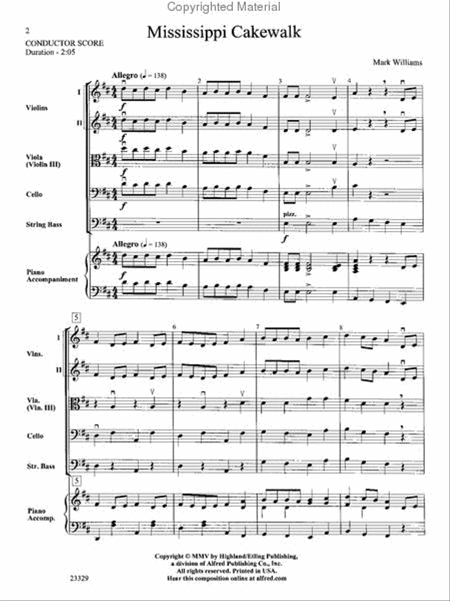 Mississippi Cakewalk Mississippi Cakewalk String Orchestra scores gallery preview page 2