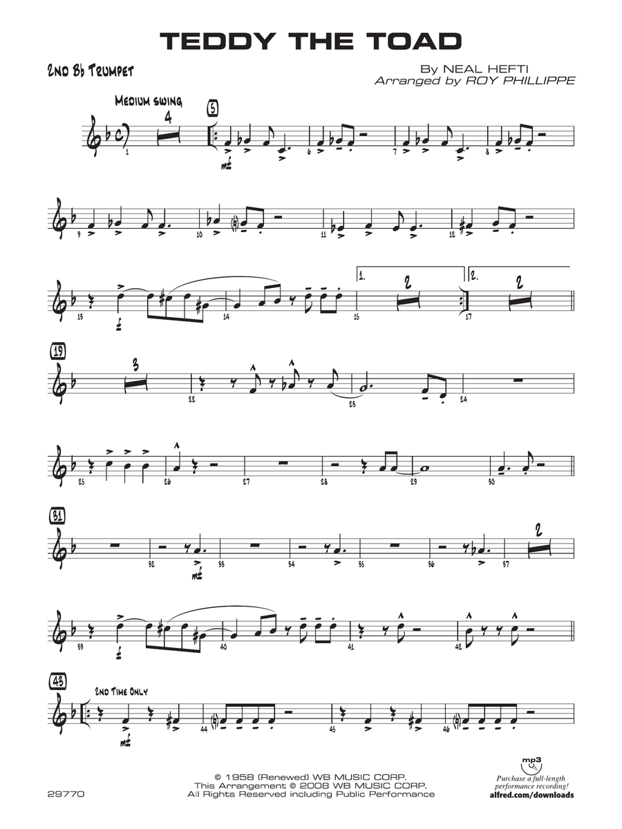 Teddy the Toad: 2nd B-flat Trumpet