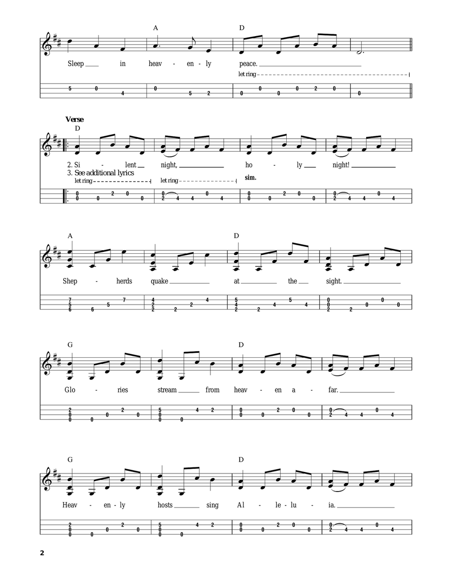Silent Night Mandolin scores gallery preview page 2