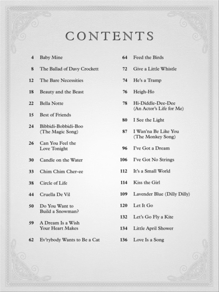 The Disney Collection – 3rd Edition Piano, Vocal, Guitar scores gallery preview page 2