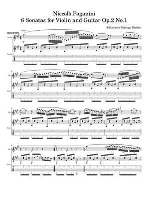 Paganini 6 Sonatas for Violin and Guitar Op.2 No.1