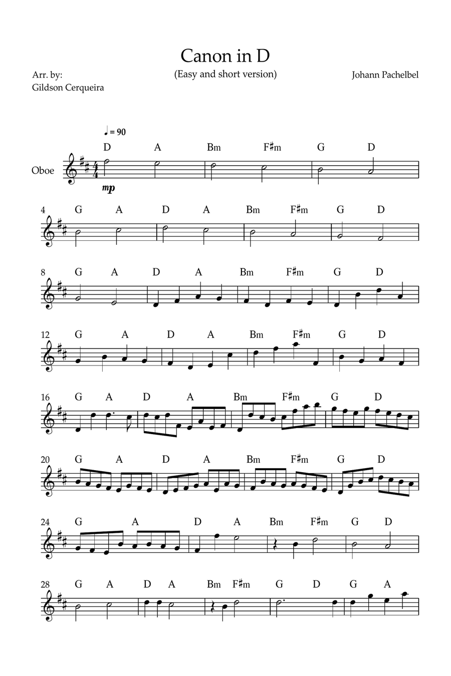 Canon in D Chamber Music scores gallery preview page 1