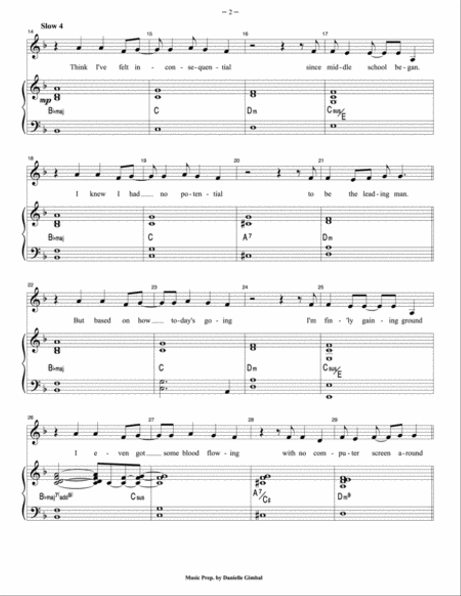 Loser Geek Whatever Piano, Vocal scores gallery preview page 2