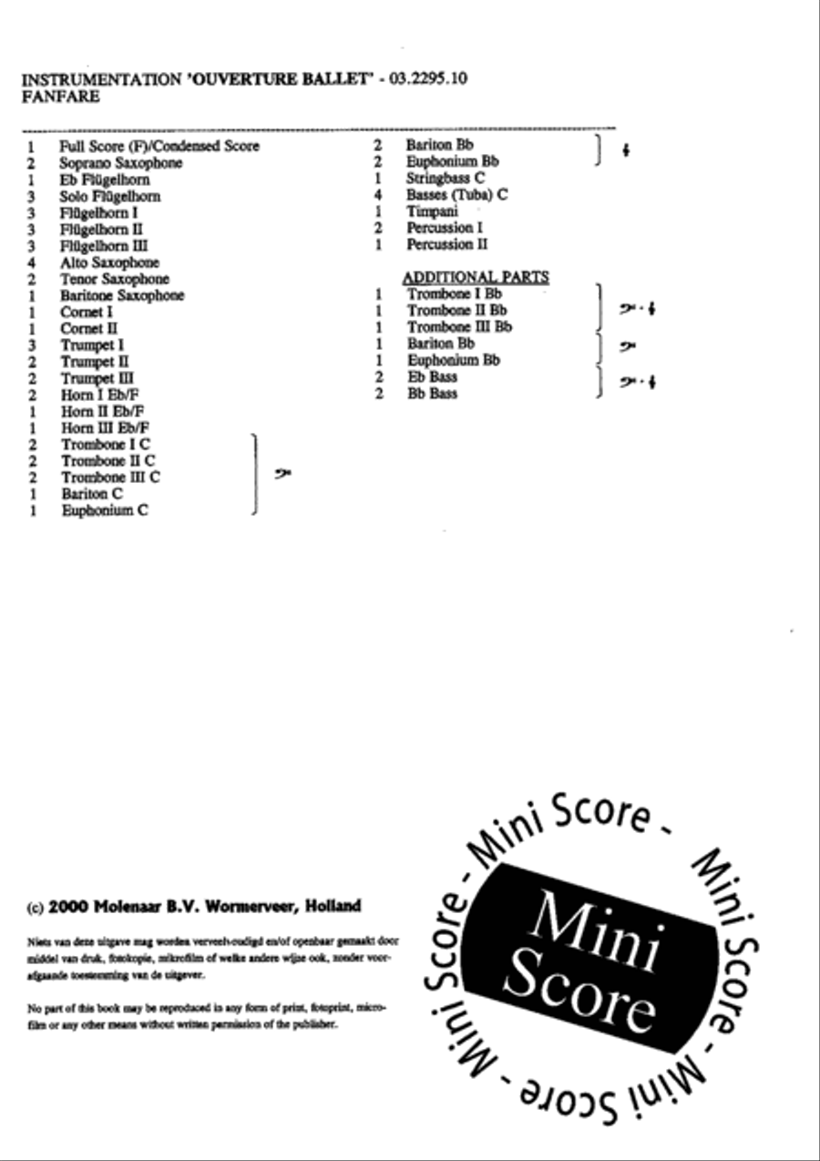 Ouverture de Ballet Fanfare Band scores gallery preview page 4