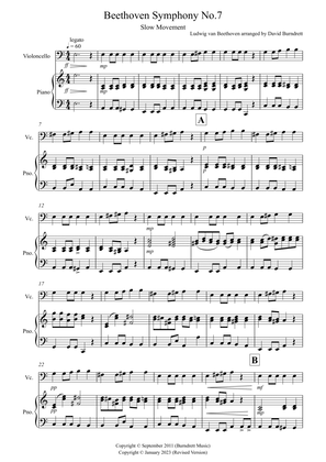 Beethoven Symphony No.7 (slow movement) for Cello and Piano