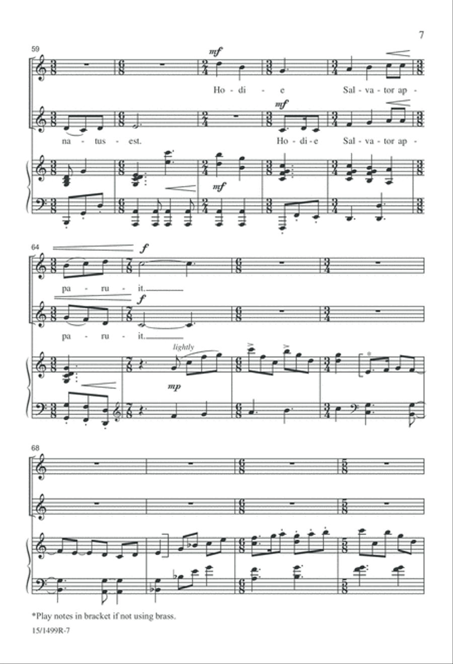 Hodie Christus Hodie Christus SSA scores gallery preview page 7