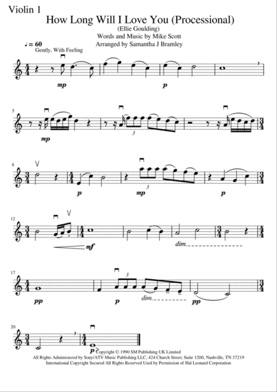How Long Will I Love You String Quartet scores gallery preview page 4