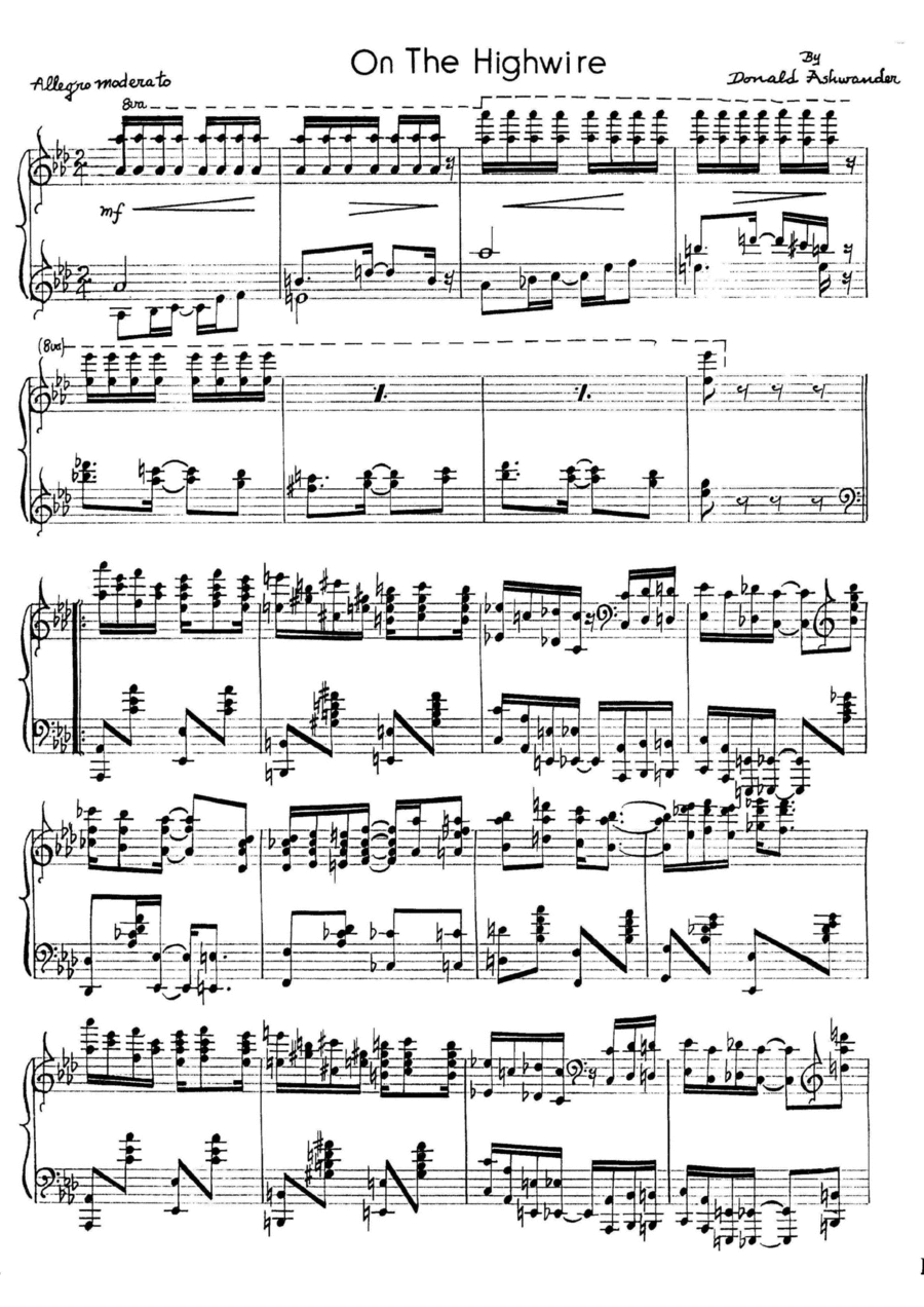 On The Highwire Piano Solo scores gallery preview page 1