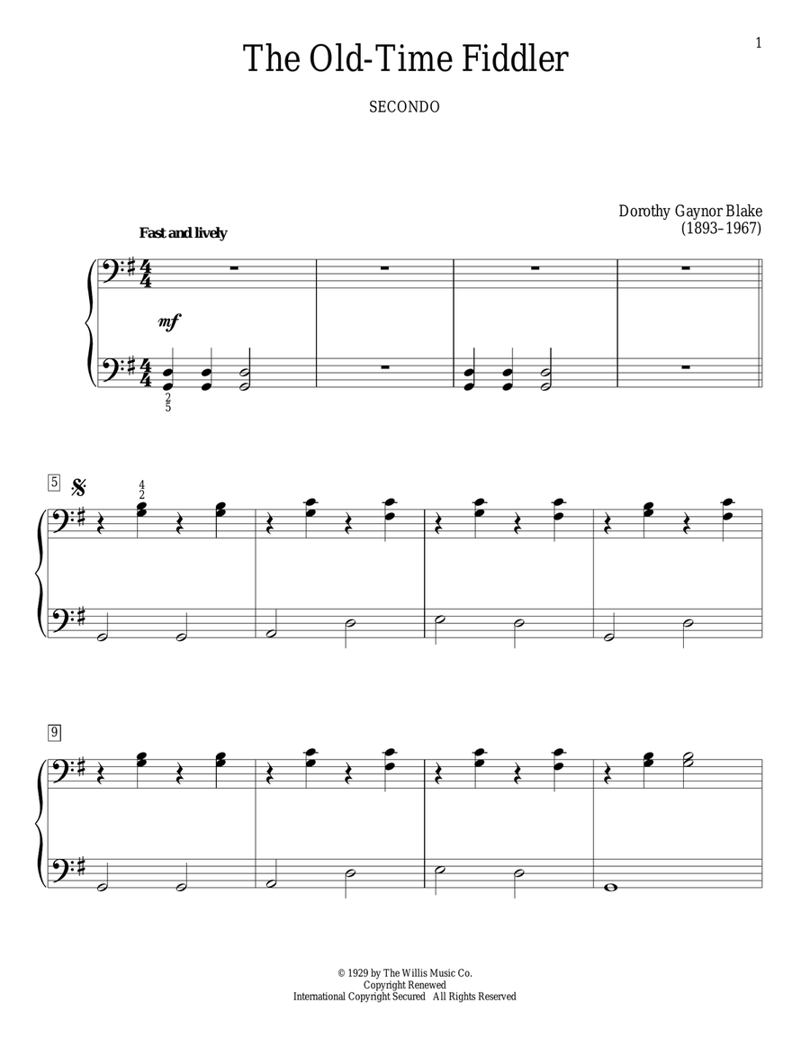 The Old-Time Fiddler Piano Duet scores gallery preview page 1