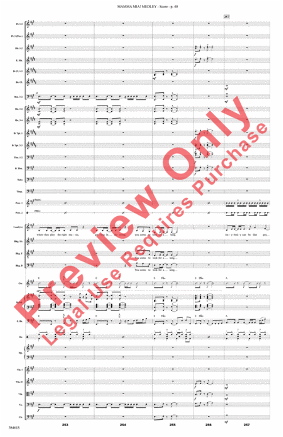 Mamma Mia! Medley Full Orchestra scores gallery preview page 41