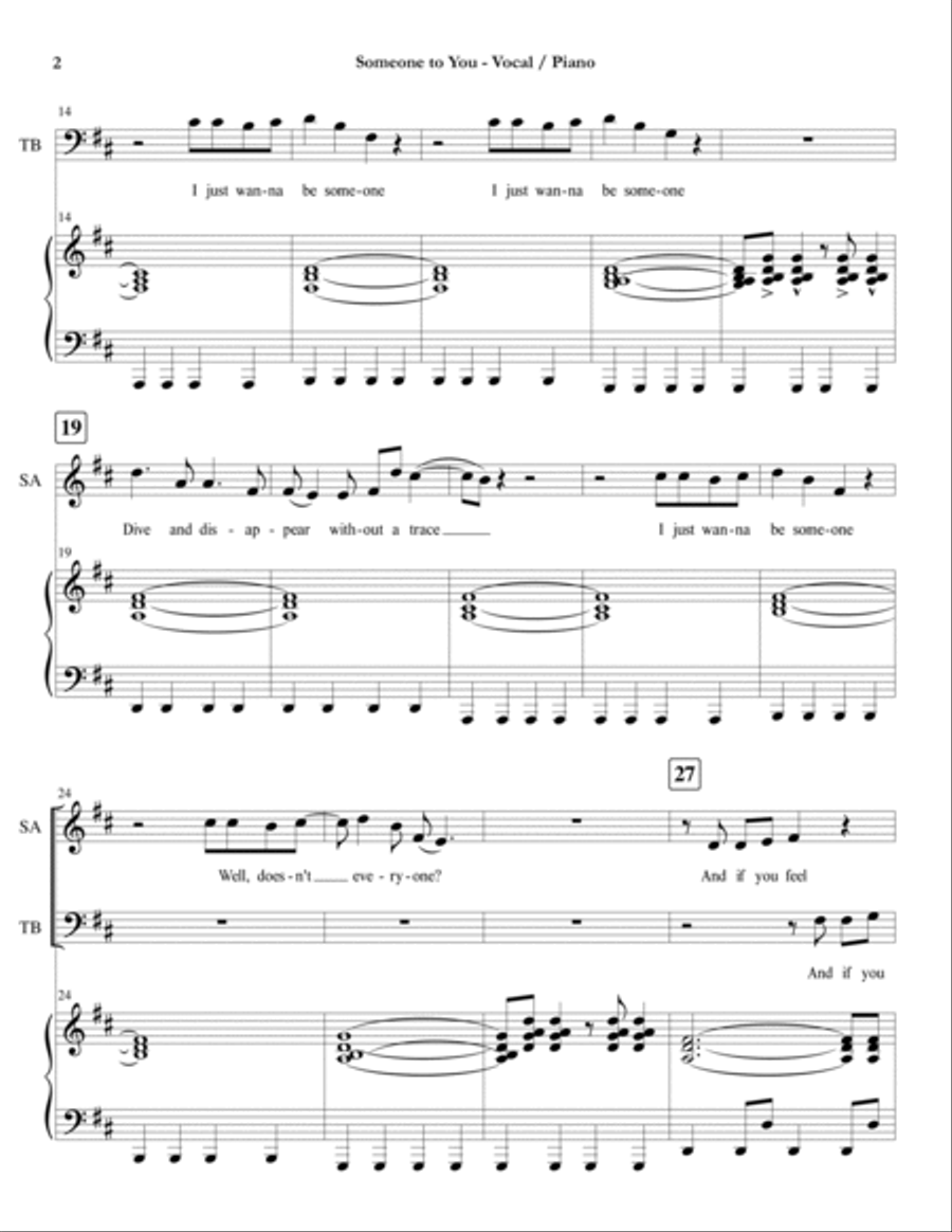 Someone To You 4-Part scores gallery preview page 2