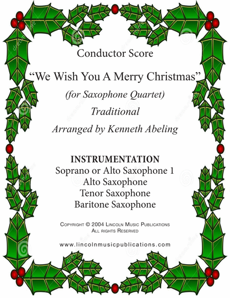 We Wish You a Merry Christmas (Saxophone Quartet SATB or AATB) image number null