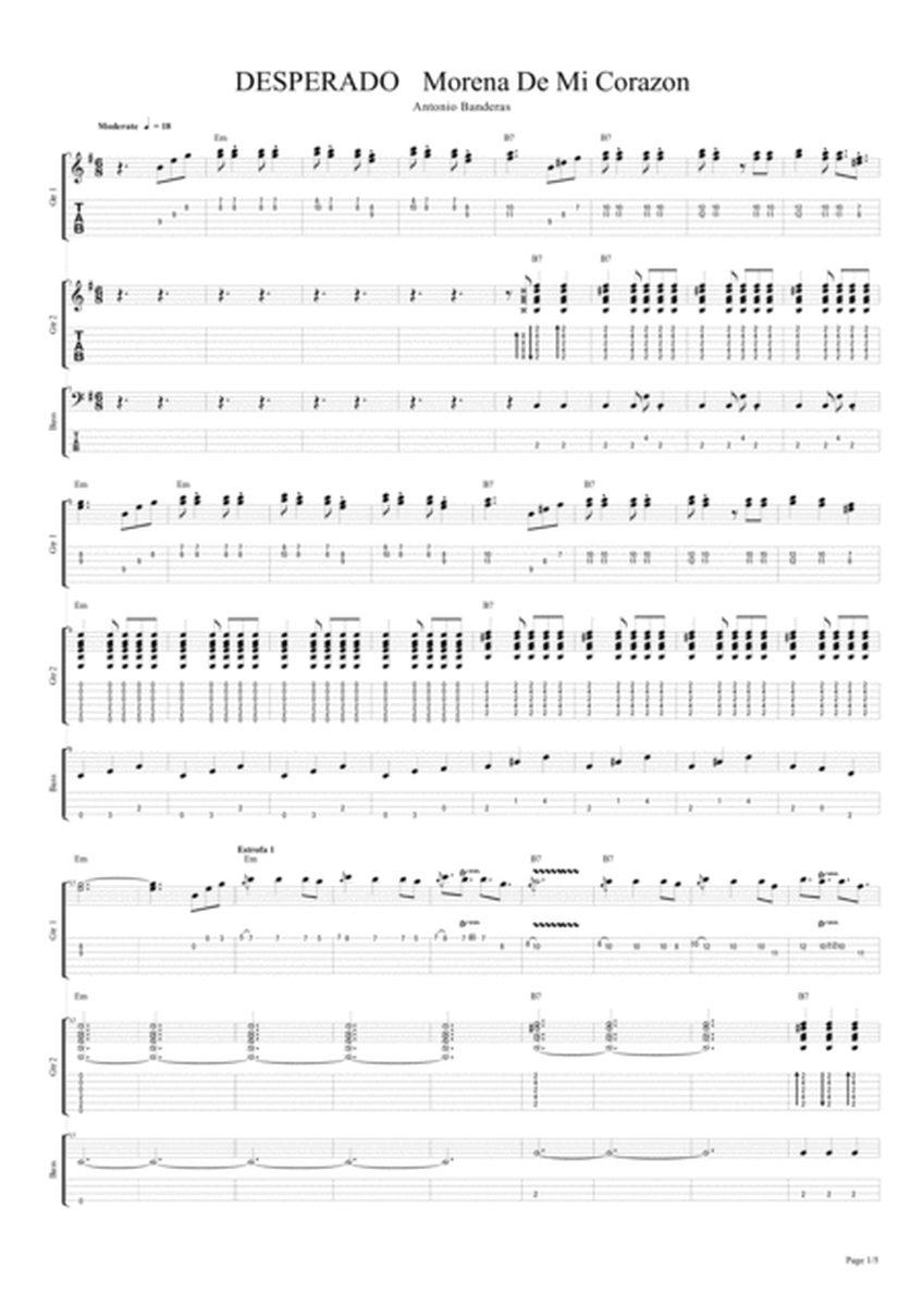 DESPERADO - Cancion Del Mariachi - Antonio Banderas - Acoustic Guitar Cover by SLAVE full score image number null