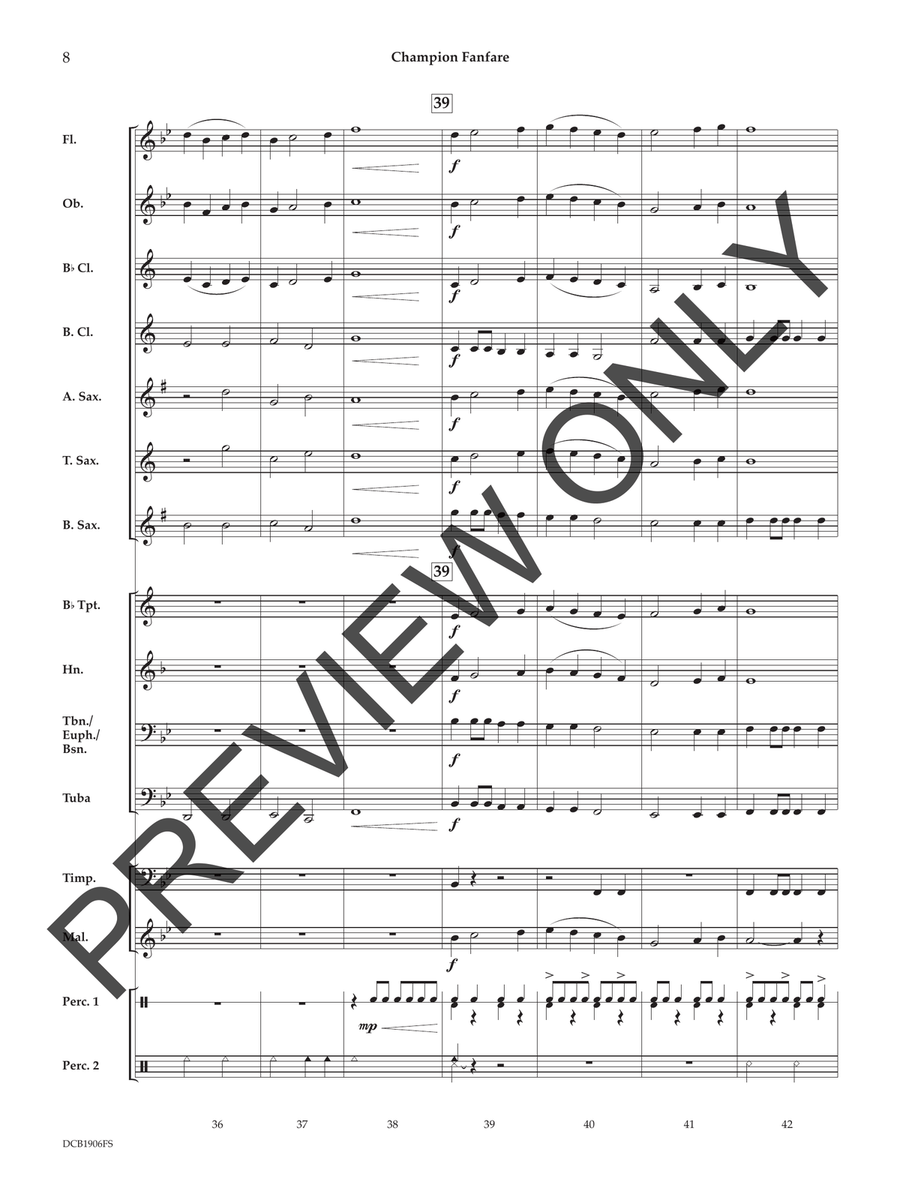 Champion Fanfare Champion Fanfare Concert Band scores gallery preview page 9