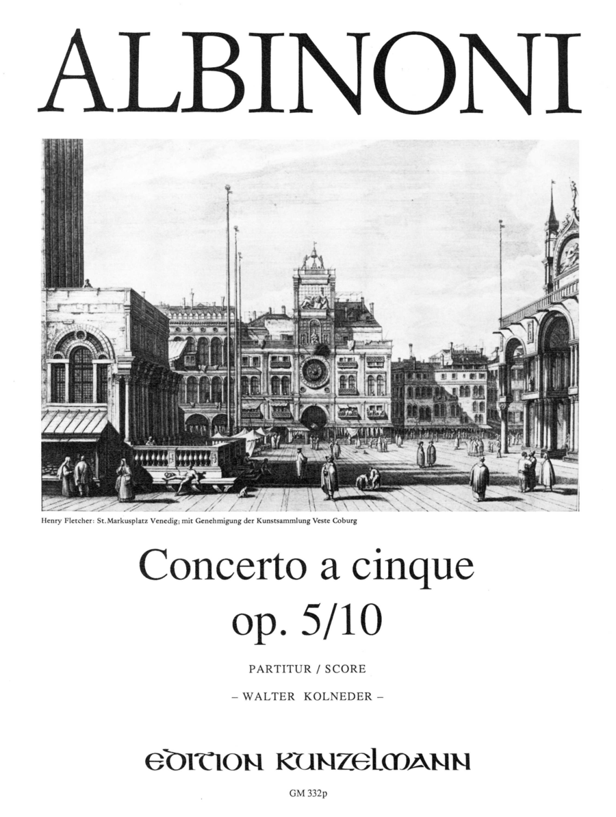 Concerto a cinque in A-dur by Tomaso Giovanni Albinoni Violin Solo - Sheet Music