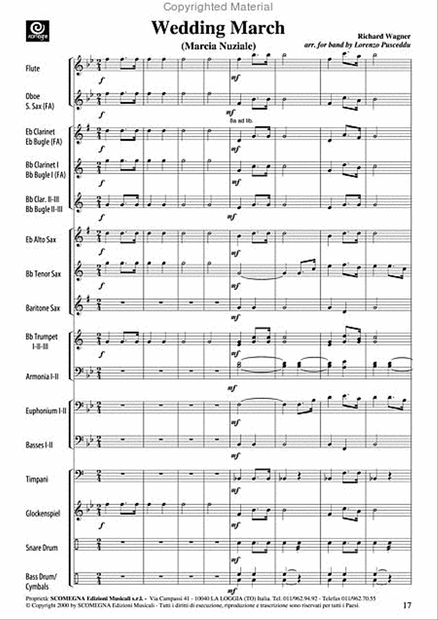 Wedding March Concert Band scores gallery preview page 3
