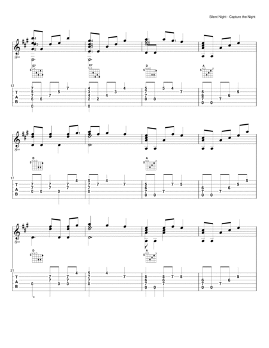Silent NIght Guitar Solo scores gallery preview page 2