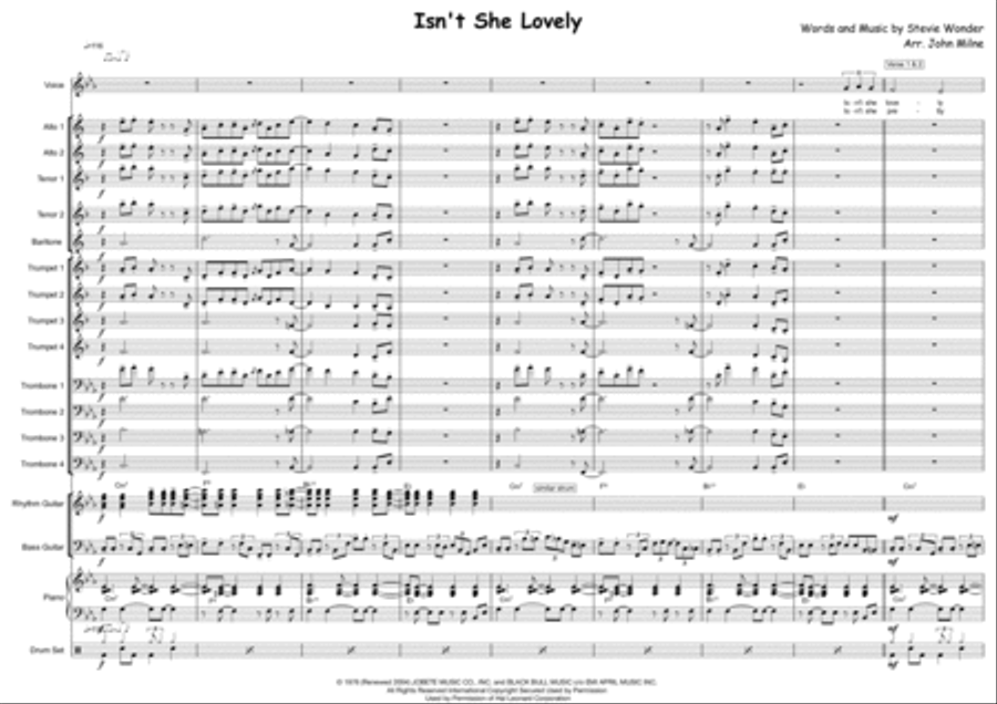Isn't She Lovely Small Ensemble scores gallery preview page 2