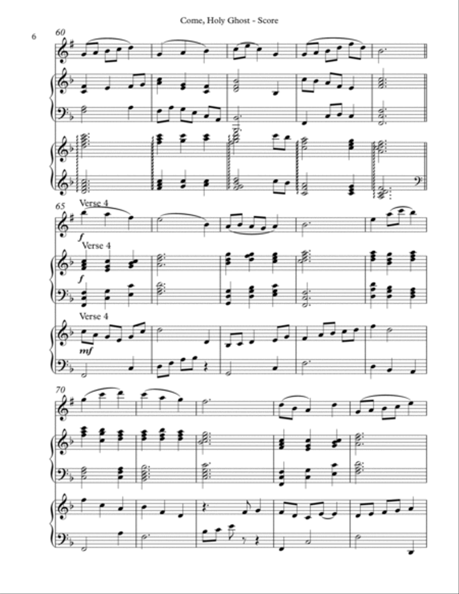 Come, Holy Ghost, Trio for Bb Clarinet, Harp, Piano B-Flat Clarinet scores gallery preview page 6