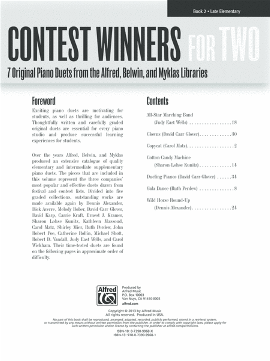 Contest Winners for Two, Book 2 Small Ensemble scores gallery preview page 2