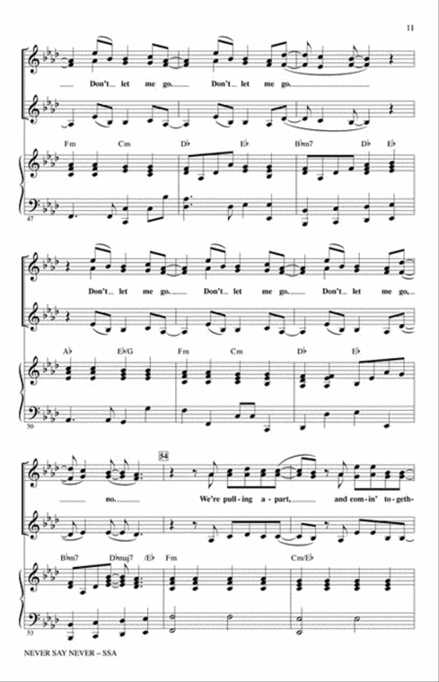 Never Say Never SSA scores gallery preview page 3